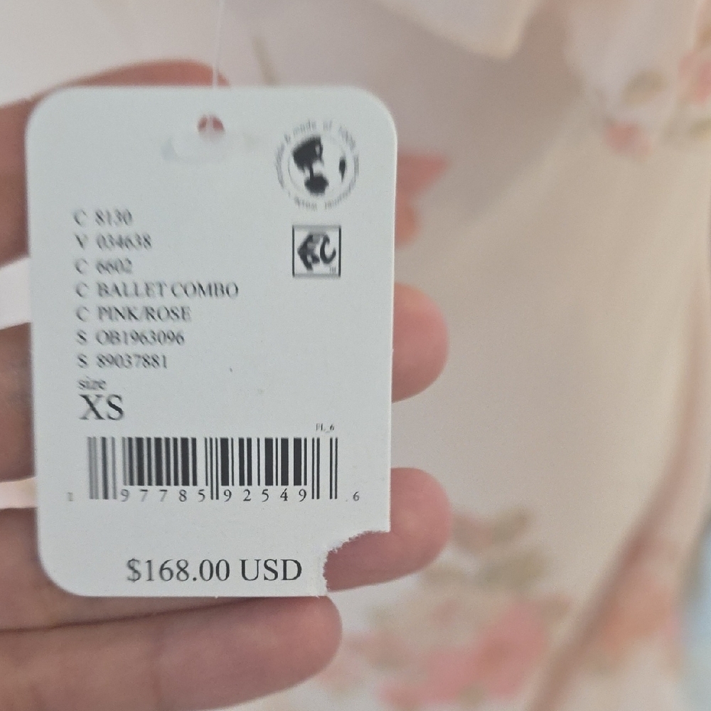 Free People Asymmetrical Floral Dress - Cream and Pink Size XS NWT - Picture 6 of 8
